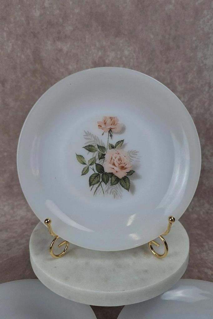 Lot de 4 assiettes vintage Arcopal roses anciennes 🌿🌸