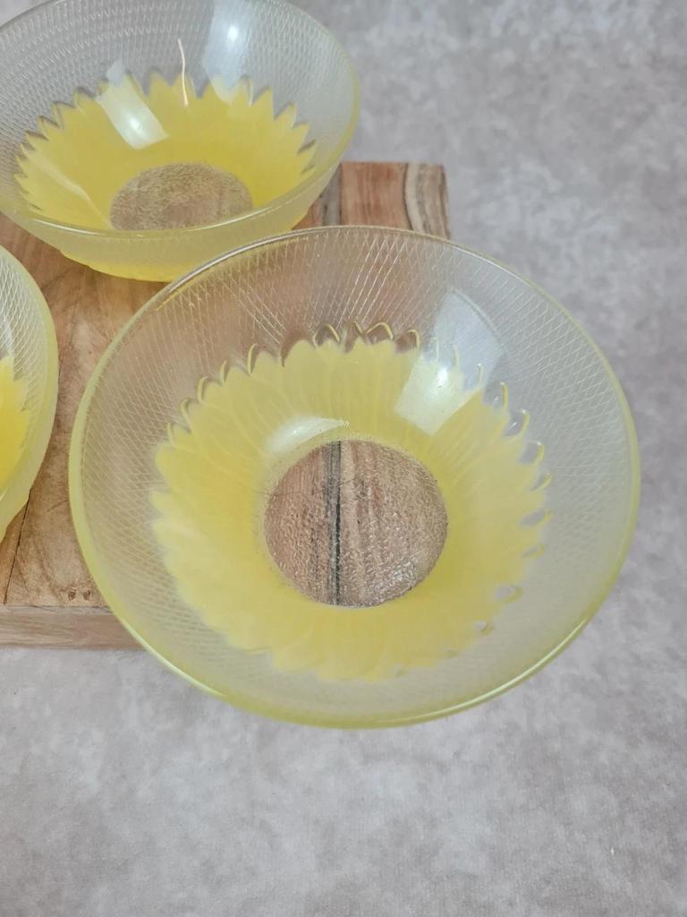 🌻 Lot de 4 bols vintage en verre Pasari 🌻
