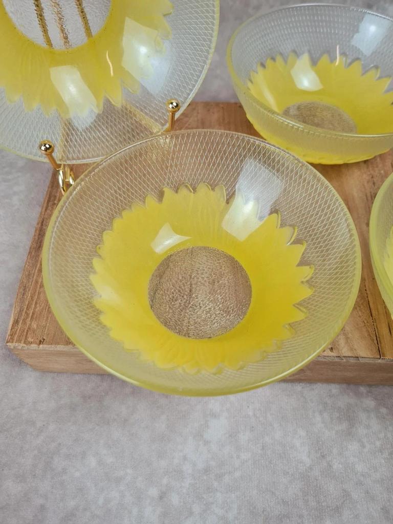 🌻 Lot de 4 bols vintage en verre Pasari 🌻