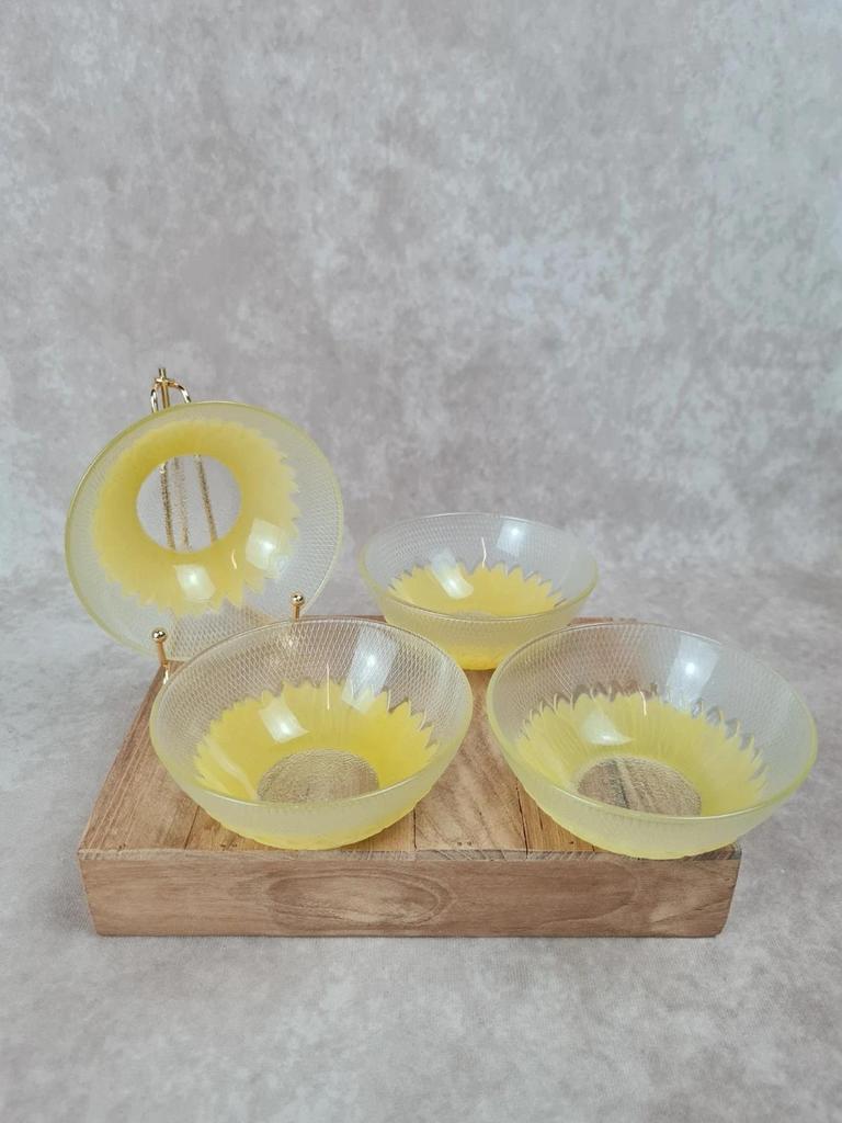 🌻 Lot de 4 bols vintage en verre Pasari 🌻