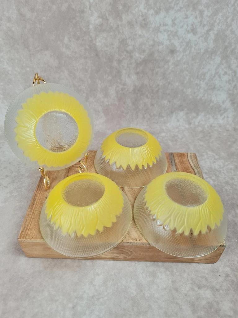 🌻 Lot de 4 bols vintage en verre Pasari 🌻