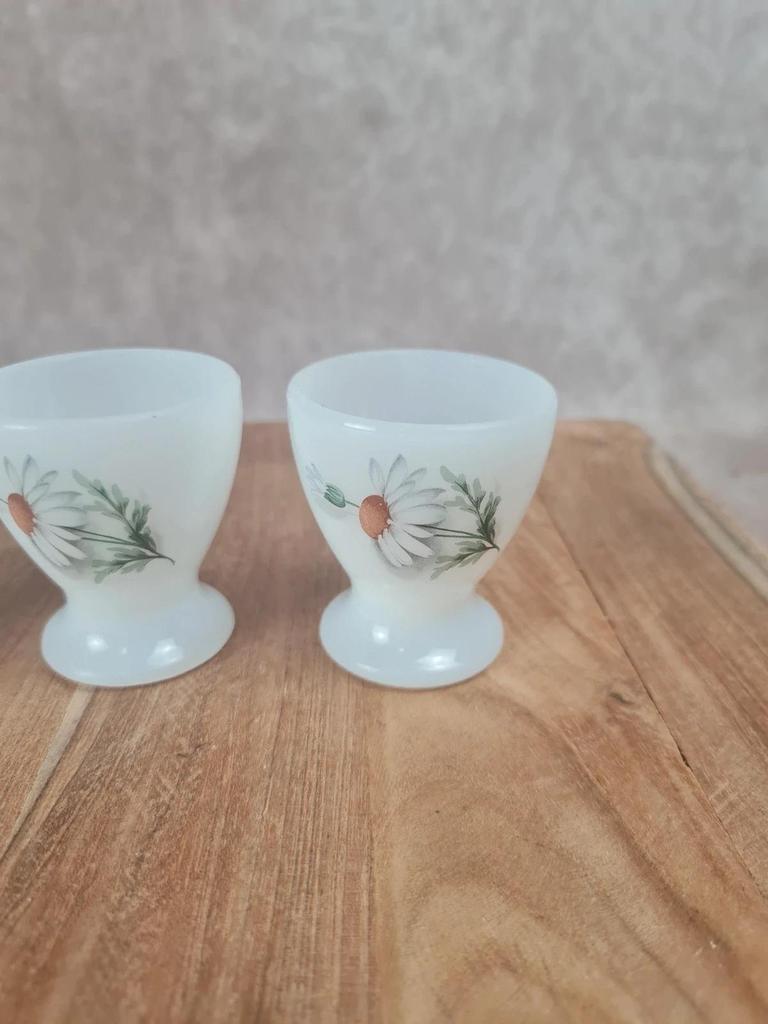 Lot de 4 coquetiers Arcopal décor floral 🌼🌹