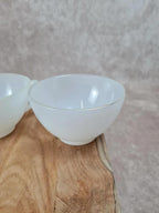 Lot de 4 grandes tasses & soucoupes Arcopal, blanc opale & liseré doré