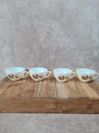 Lot de 4 tasses à expresso vintage Arcopal avec soucoupes 🍂