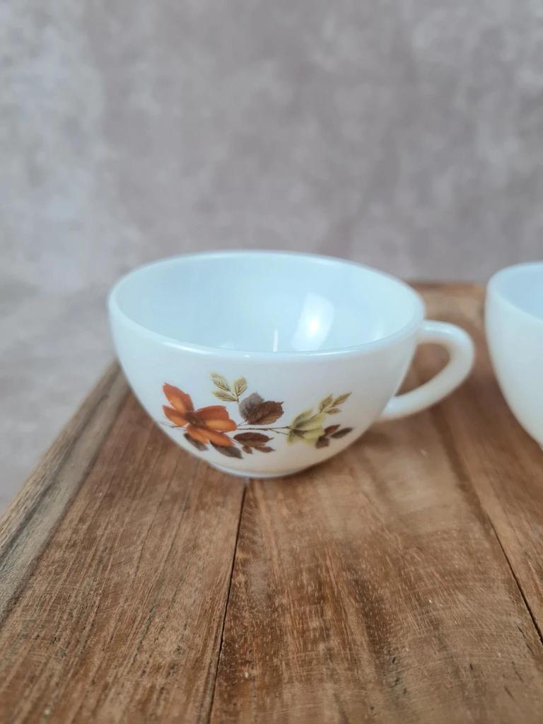 Lot de 4 tasses à expresso vintage Arcopal avec soucoupes 🍂