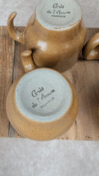 Lot de 4 tasses en grès de l’arnon vintage – artisanat français