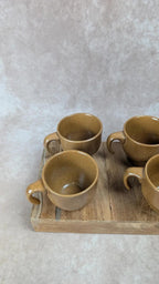 Lot de 4 tasses en grès de l’arnon vintage – artisanat français