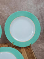🌿 Lot de 5 assiettes Arcopal vert d’eau vintage