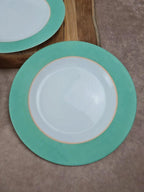 🌿 Lot de 5 assiettes Arcopal vert d’eau vintage