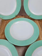 🌿 Lot de 5 assiettes Arcopal vert d’eau vintage