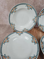 🌼 Lot de 6 assiettes à soupe anciennes Saint - amandinoise – modèle fleuri vintage