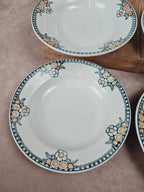 🌼 Lot de 6 assiettes à soupe anciennes Saint - amandinoise – modèle fleuri vintage