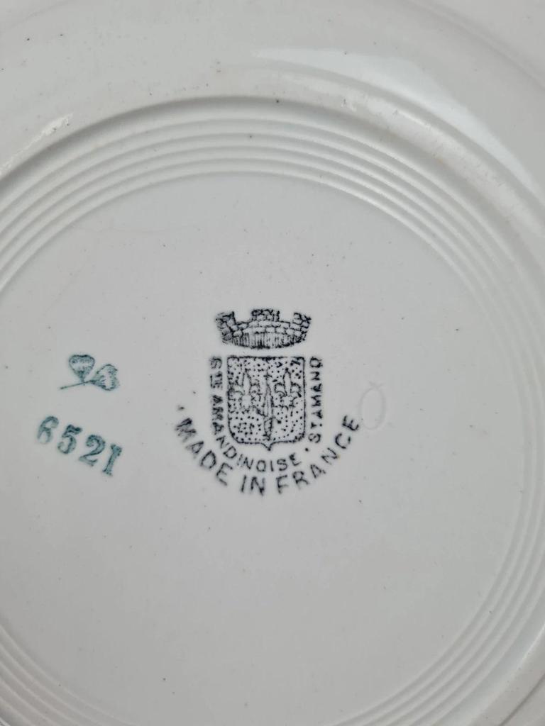 🌼 Lot de 6 assiettes à soupe anciennes Saint - amandinoise – modèle fleuri vintage