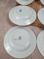 🌼 Lot de 6 assiettes à soupe anciennes Saint - amandinoise – modèle fleuri vintage