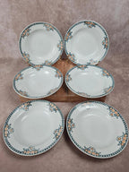 🌼 Lot de 6 assiettes à soupe anciennes Saint - amandinoise – modèle fleuri vintage