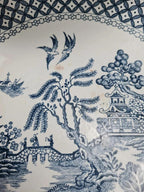 Lot de 6 assiettes anciennes Sarreguemines – décor bleu style Willow