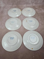 Lot de 6 assiettes anciennes Sarreguemines – décor bleu style Willow