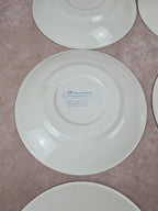 Lot de 6 assiettes anciennes Sarreguemines – décor bleu style Willow