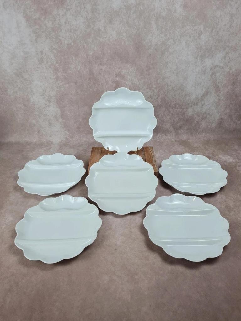 Lot de 6 assiettes compartimentées en porcelaine de Limoges 🇫🇷