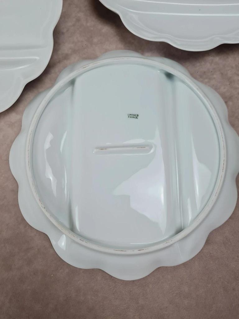 Lot de 6 assiettes compartimentées en porcelaine de Limoges 🇫🇷