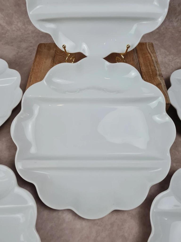 Lot de 6 assiettes compartimentées en porcelaine de Limoges 🇫🇷
