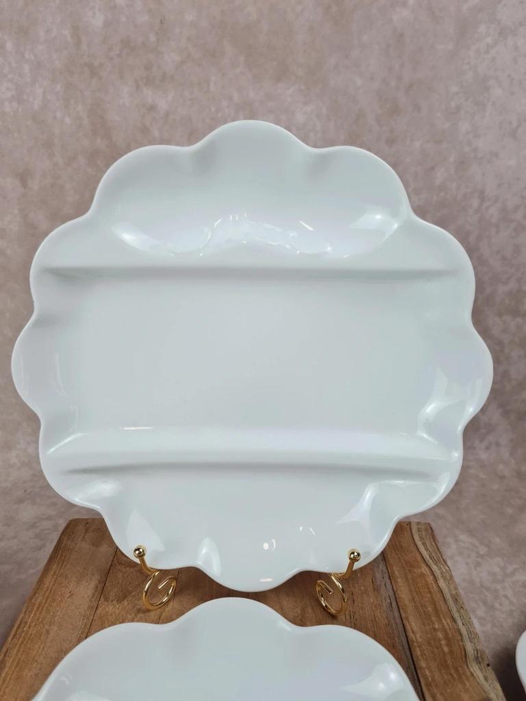 Lot de 6 assiettes compartimentées en porcelaine de Limoges 🇫🇷