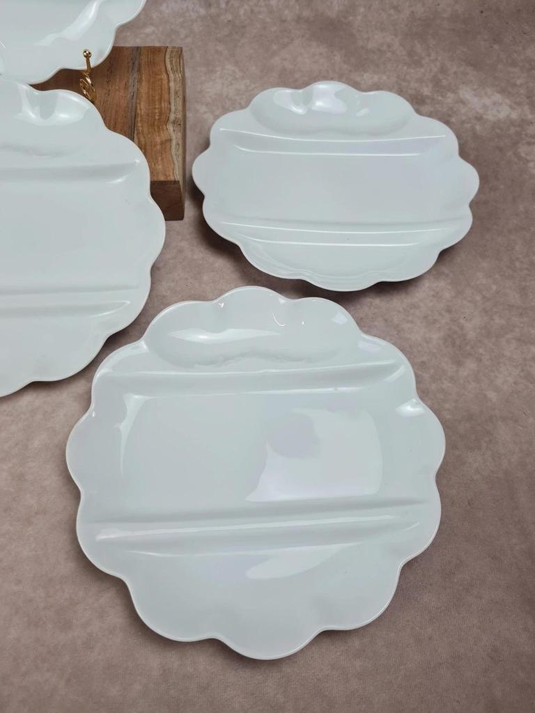 Lot de 6 assiettes compartimentées en porcelaine de Limoges 🇫🇷