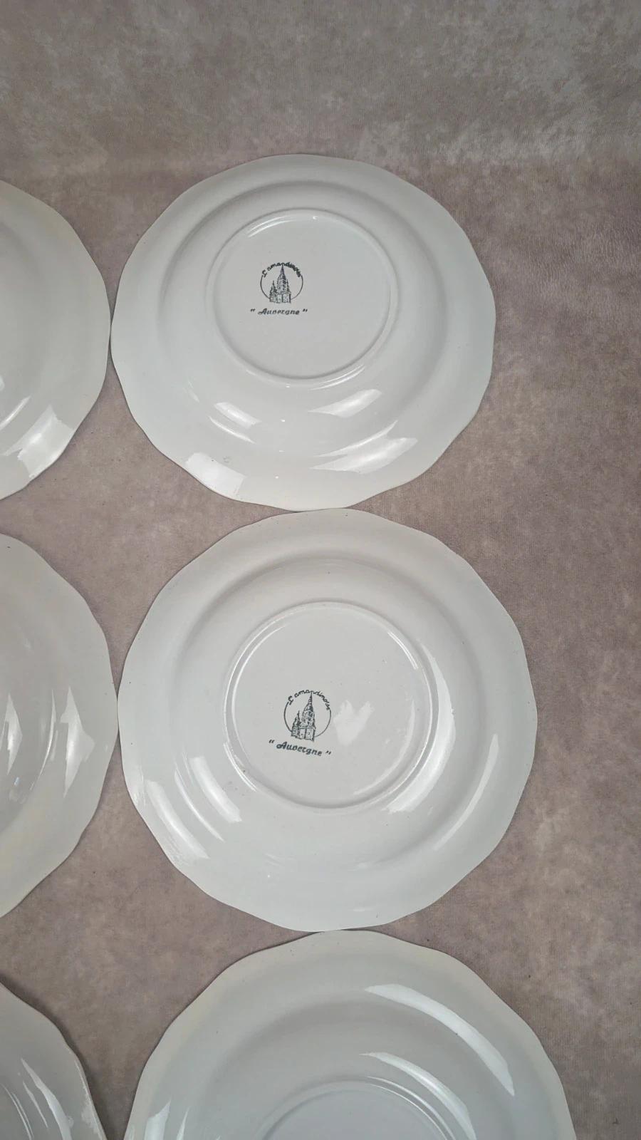 Lot de 6 assiettes creuses L’amandinoise – modèle Auvergne, terre de fer