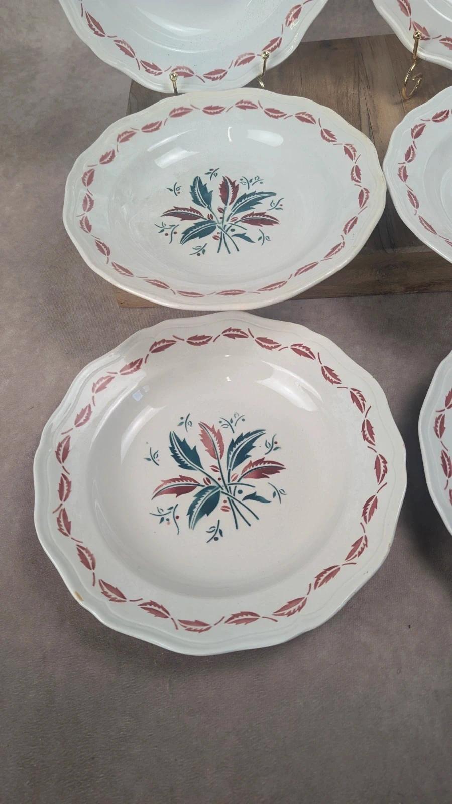 Lot de 6 assiettes creuses L’amandinoise – modèle Auvergne, terre de fer