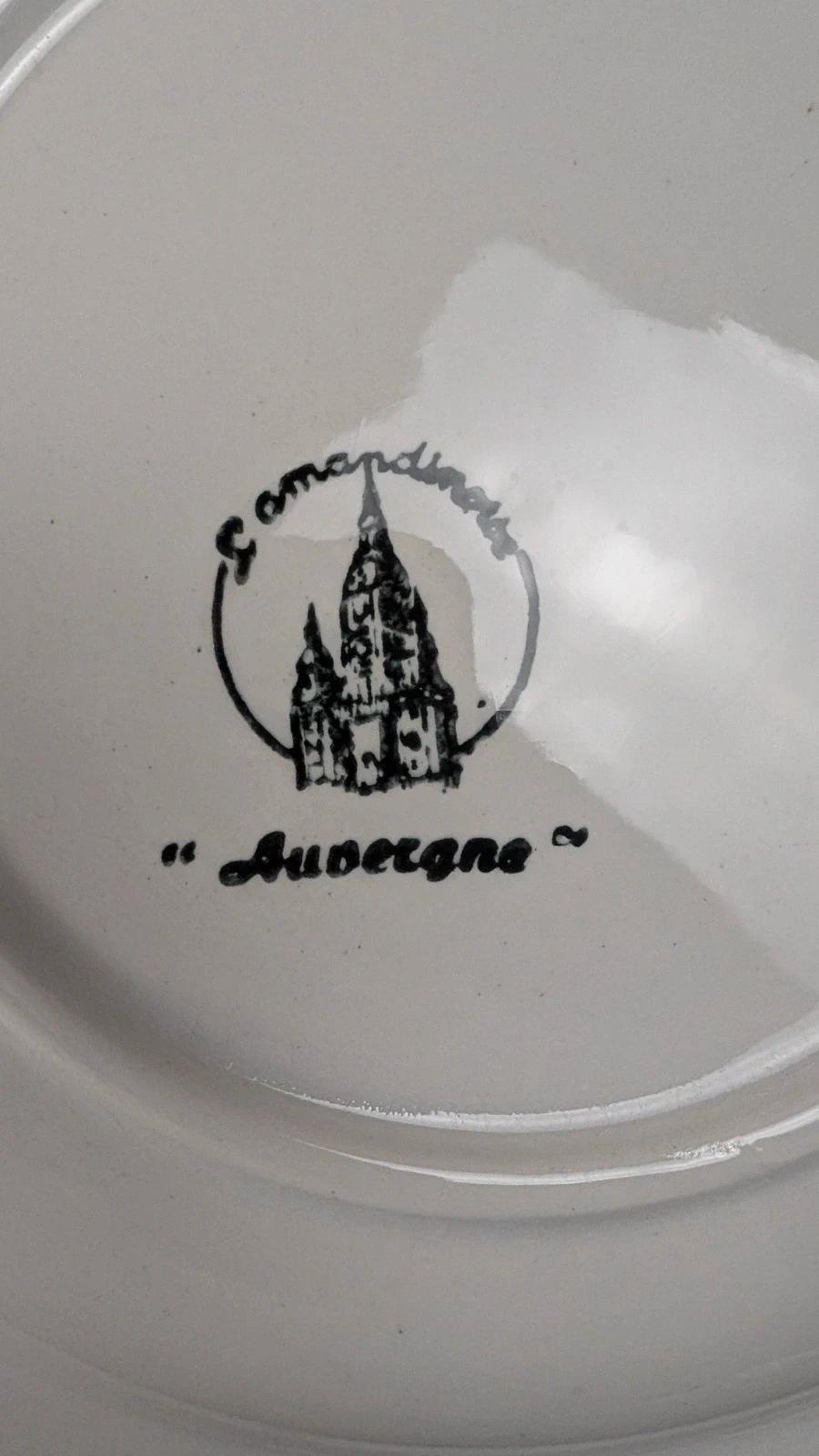 Lot de 6 assiettes creuses L’amandinoise – modèle Auvergne, terre de fer