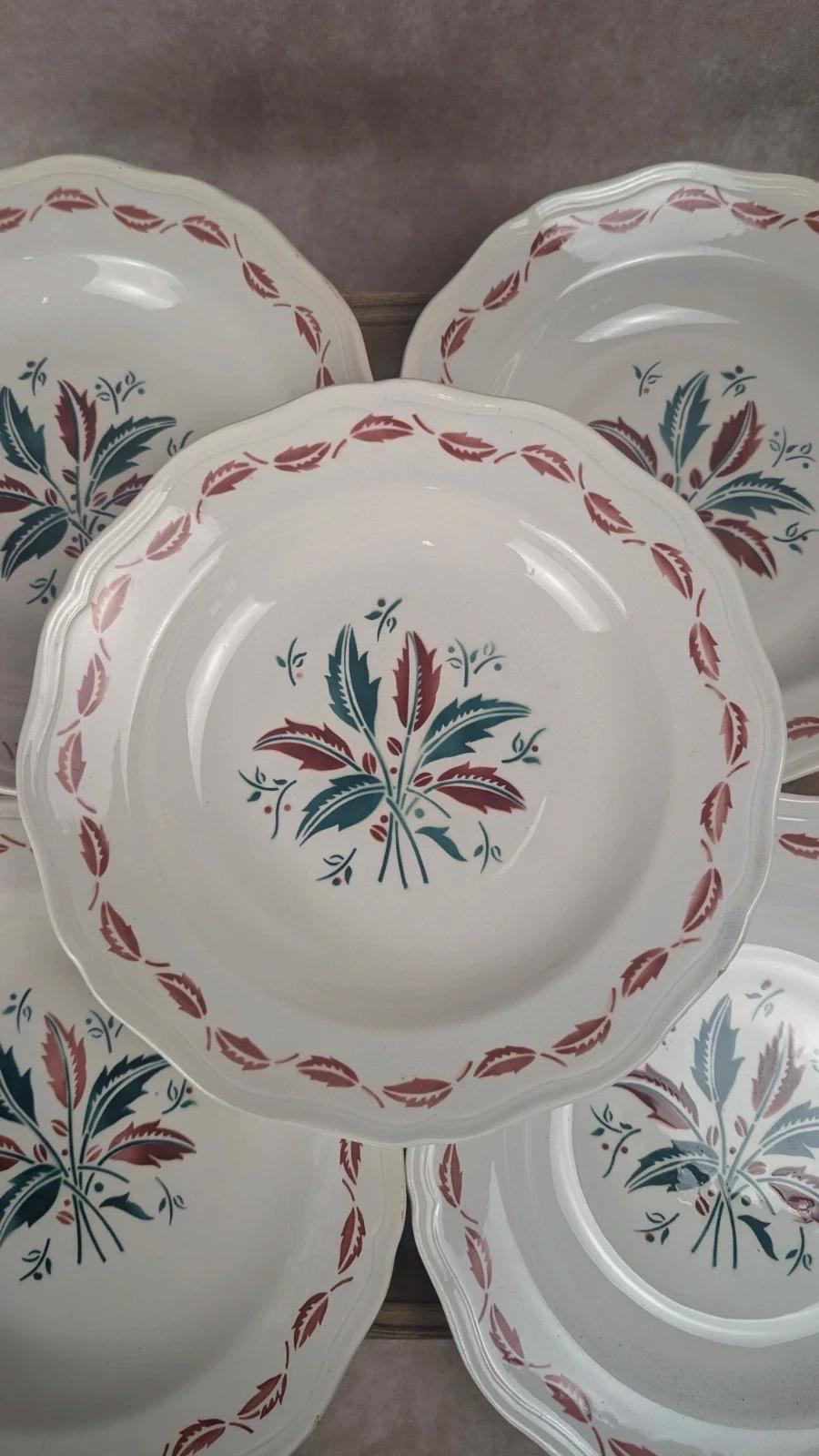 Lot de 6 assiettes creuses L’amandinoise – modèle Auvergne, terre de fer