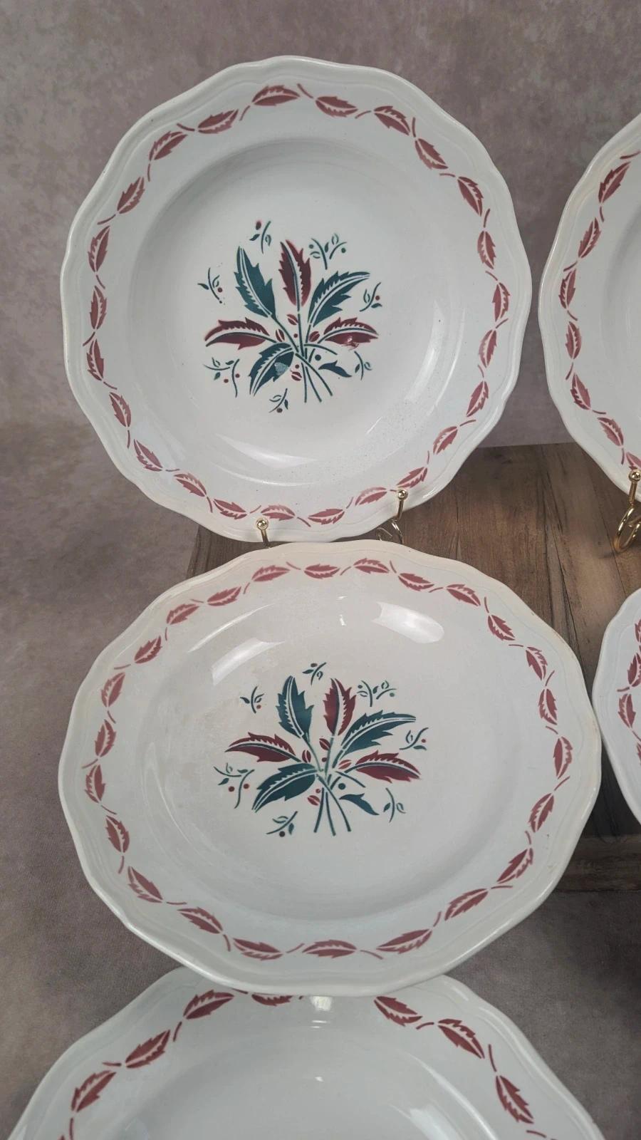 Lot de 6 assiettes creuses L’amandinoise – modèle Auvergne, terre de fer