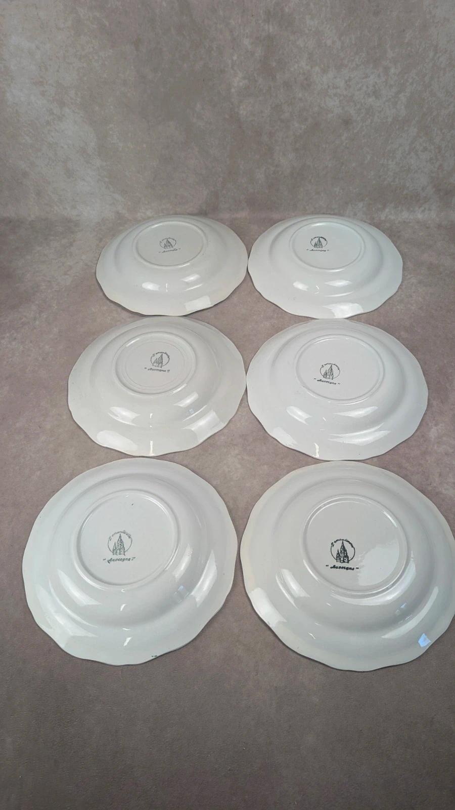 Lot de 6 assiettes creuses L’amandinoise – modèle Auvergne, terre de fer