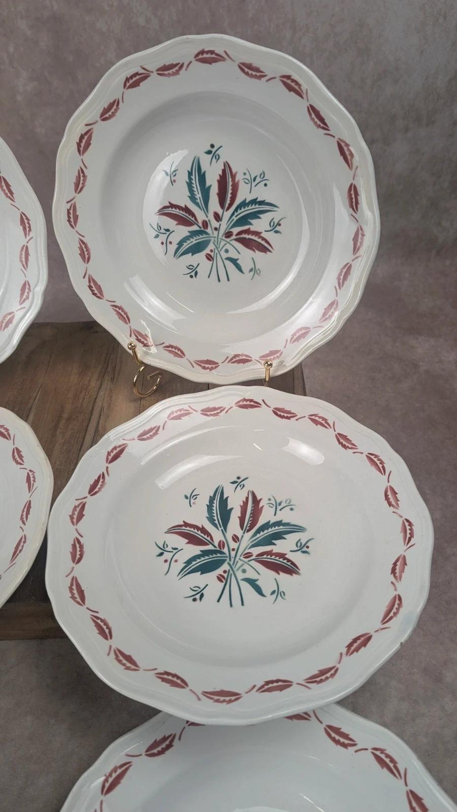 Lot de 6 assiettes creuses L’amandinoise – modèle Auvergne, terre de fer