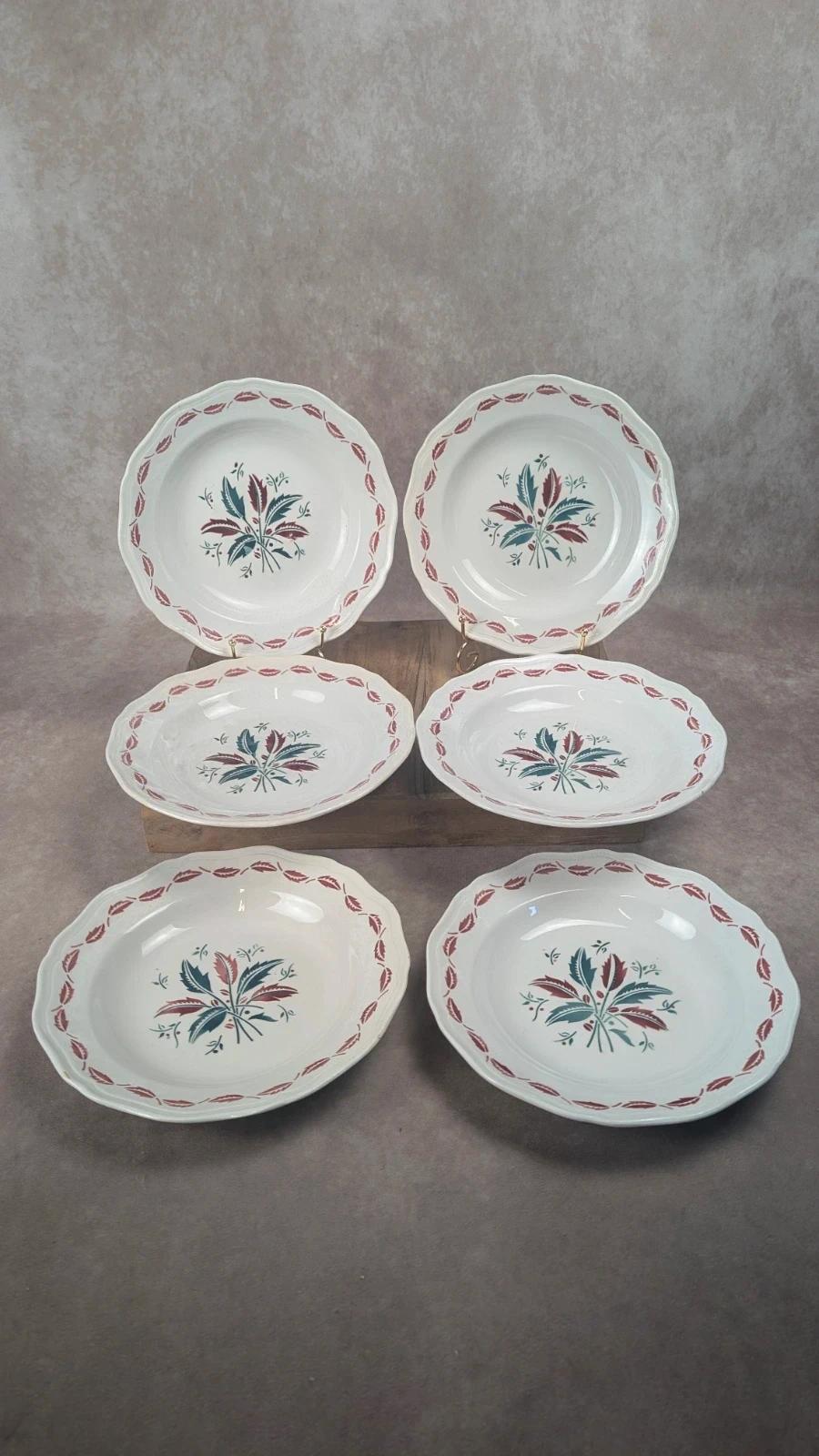 Lot de 6 assiettes creuses L’amandinoise – modèle Auvergne, terre de fer