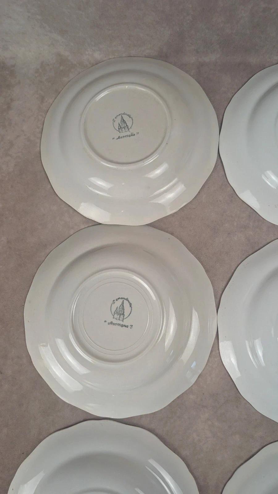 Lot de 6 assiettes creuses L’amandinoise – modèle Auvergne, terre de fer