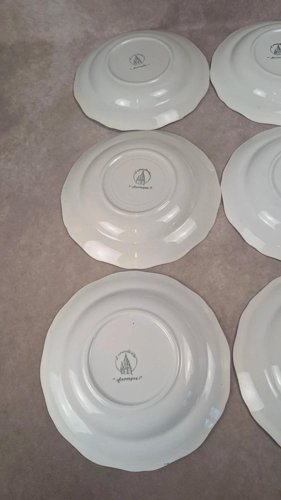 Lot de 6 assiettes creuses L’amandinoise – modèle Auvergne, terre de fer