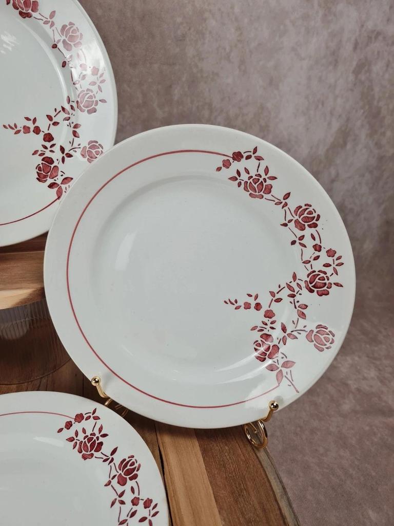 Lot de 6 assiettes plates anciennes Saint - amand modèle Marcel 🌹