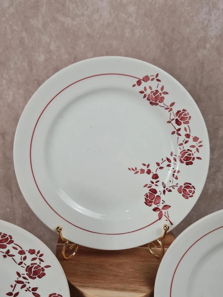 Lot de 6 assiettes plates anciennes Saint - amand modèle Marcel 🌹