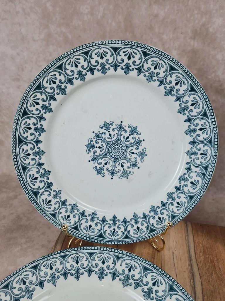 Lot de 6 assiettes plates Badonviller – modèle “oriental” 🩵