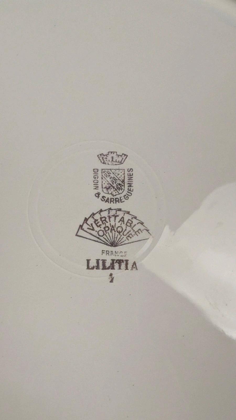 Lot de 6 assiettes plates Digoin Sarreguemines – modèle Illycia