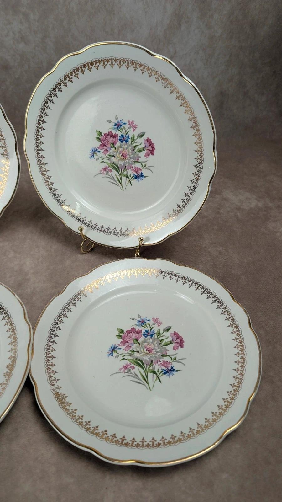 Lot de 6 assiettes plates Digoin Sarreguemines – modèle Illycia