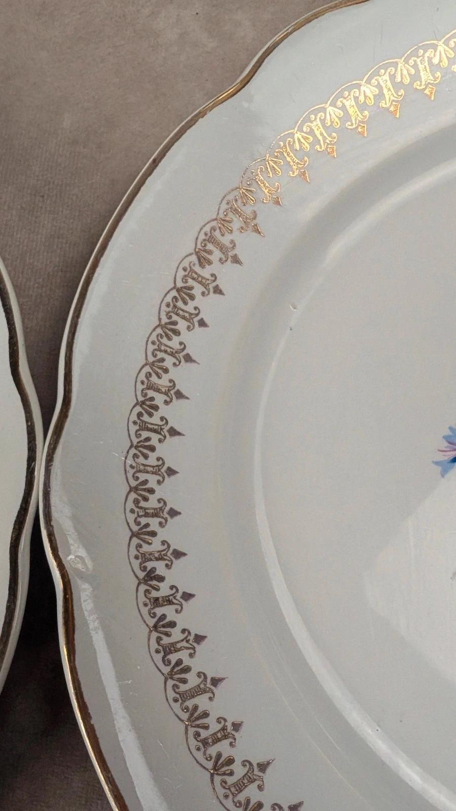 Lot de 6 assiettes plates Digoin Sarreguemines – modèle Illycia