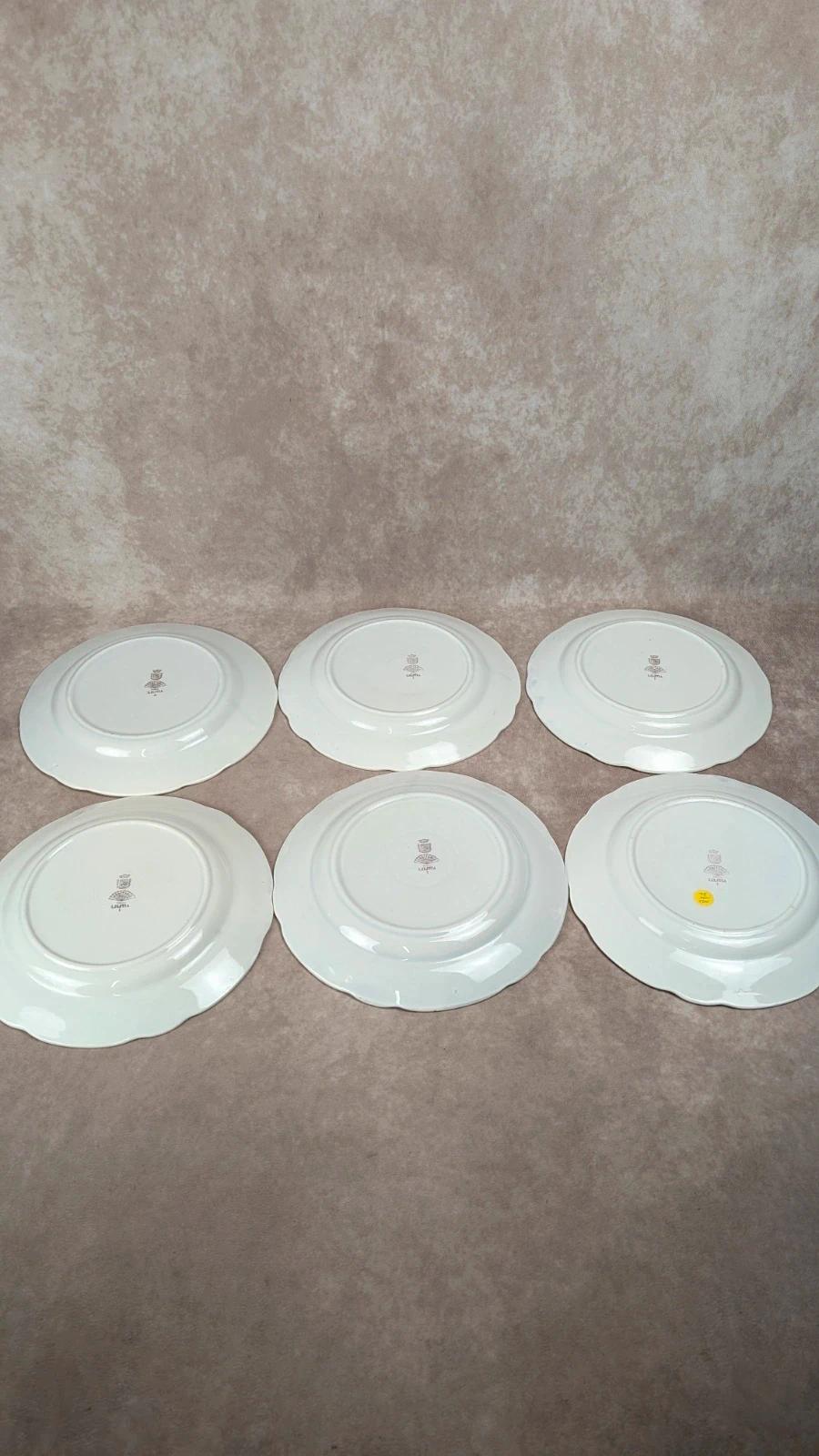 Lot de 6 assiettes plates Digoin Sarreguemines – modèle Illycia