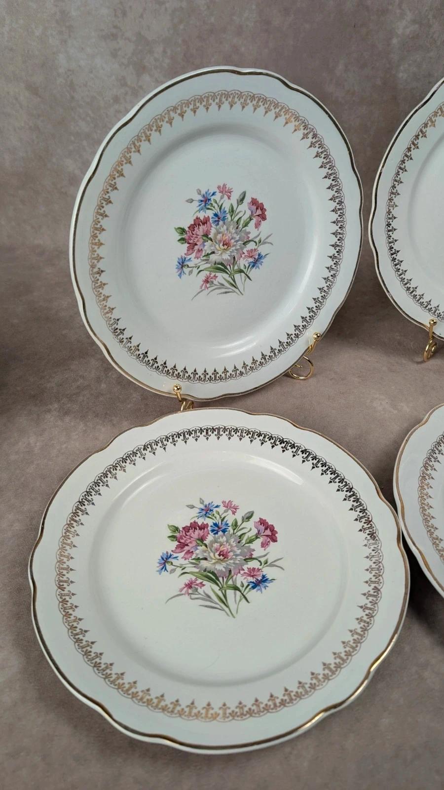 Lot de 6 assiettes plates Digoin Sarreguemines – modèle Illycia