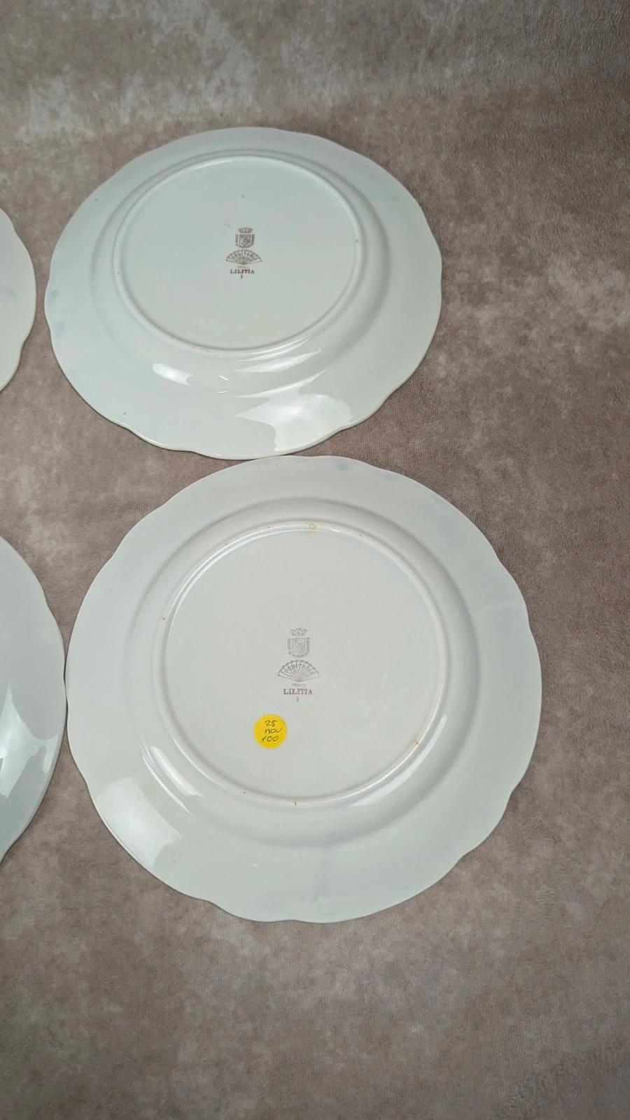 Lot de 6 assiettes plates Digoin Sarreguemines – modèle Illycia