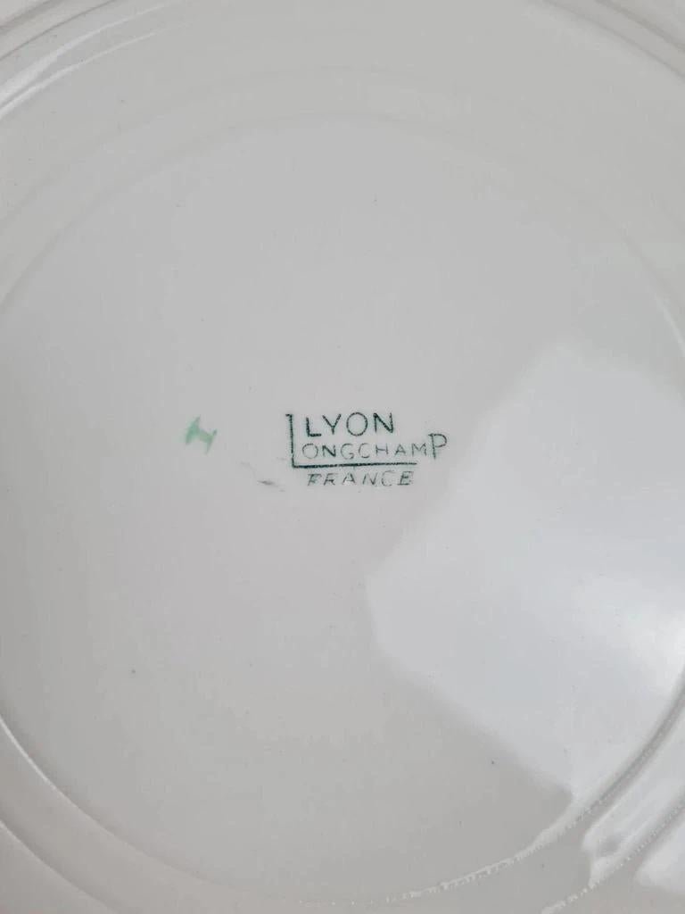 Lot de 6 assiettes plates Longchamp – décor Lyon, faïence française des années 50 🇫🇷