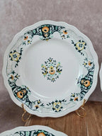 Lot de 6 assiettes plates Longchamp – décor Lyon, faïence française des années 50 🇫🇷
