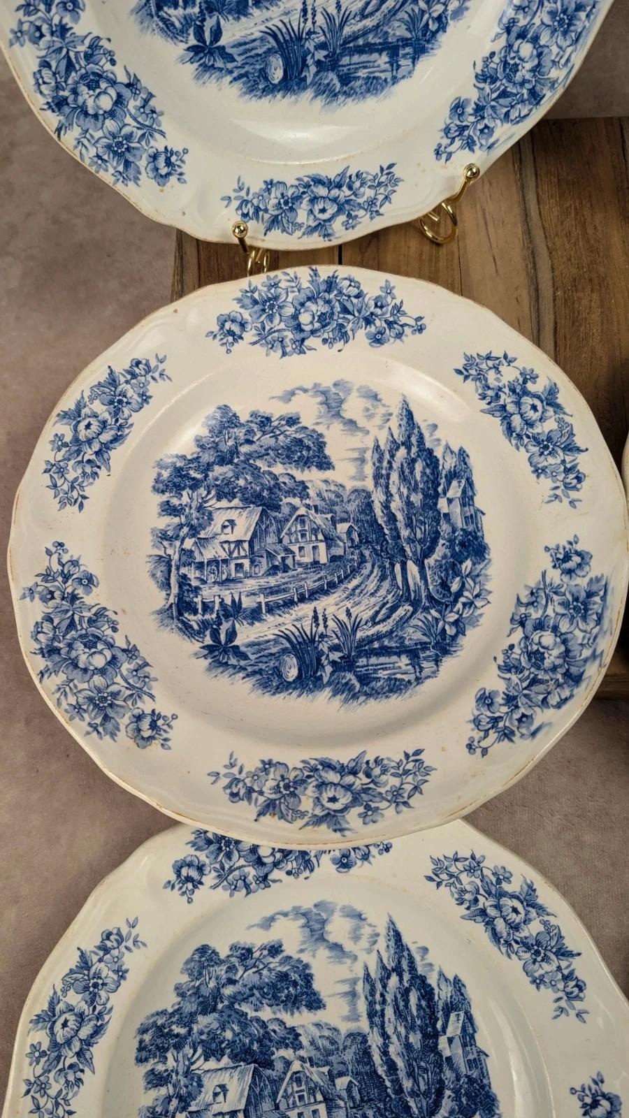 Lot de 6 assiettes plates Moulin des Loups – Modèle Santiago