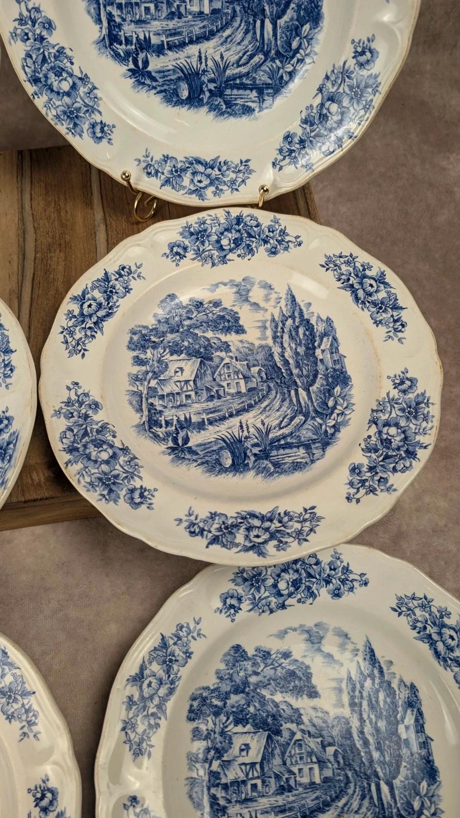 Lot de 6 assiettes plates Moulin des Loups – Modèle Santiago